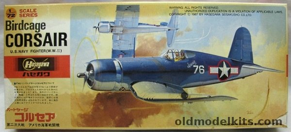 Hasegawa 1/72 Vought F4U Birdcage Corsair - US Marines VMF-215 ' Spirit of 76' August 1943 / US Navy VF-17 USS Bunker Hill July 1943, C14 plastic model kit